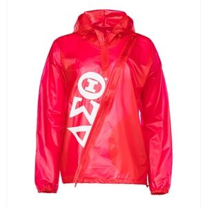 Delta Sigma Theta Sorority Raincoat 2XL Red Asymmetrical Zipper NEW Sold Out